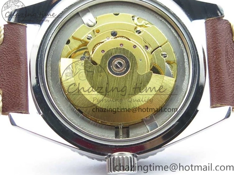 0117 Vintage Seamaster 300 No Date SS B12 Black Dial On Brown Leather Strap A2836 (Free Nylon Strap) Comfortable 7912